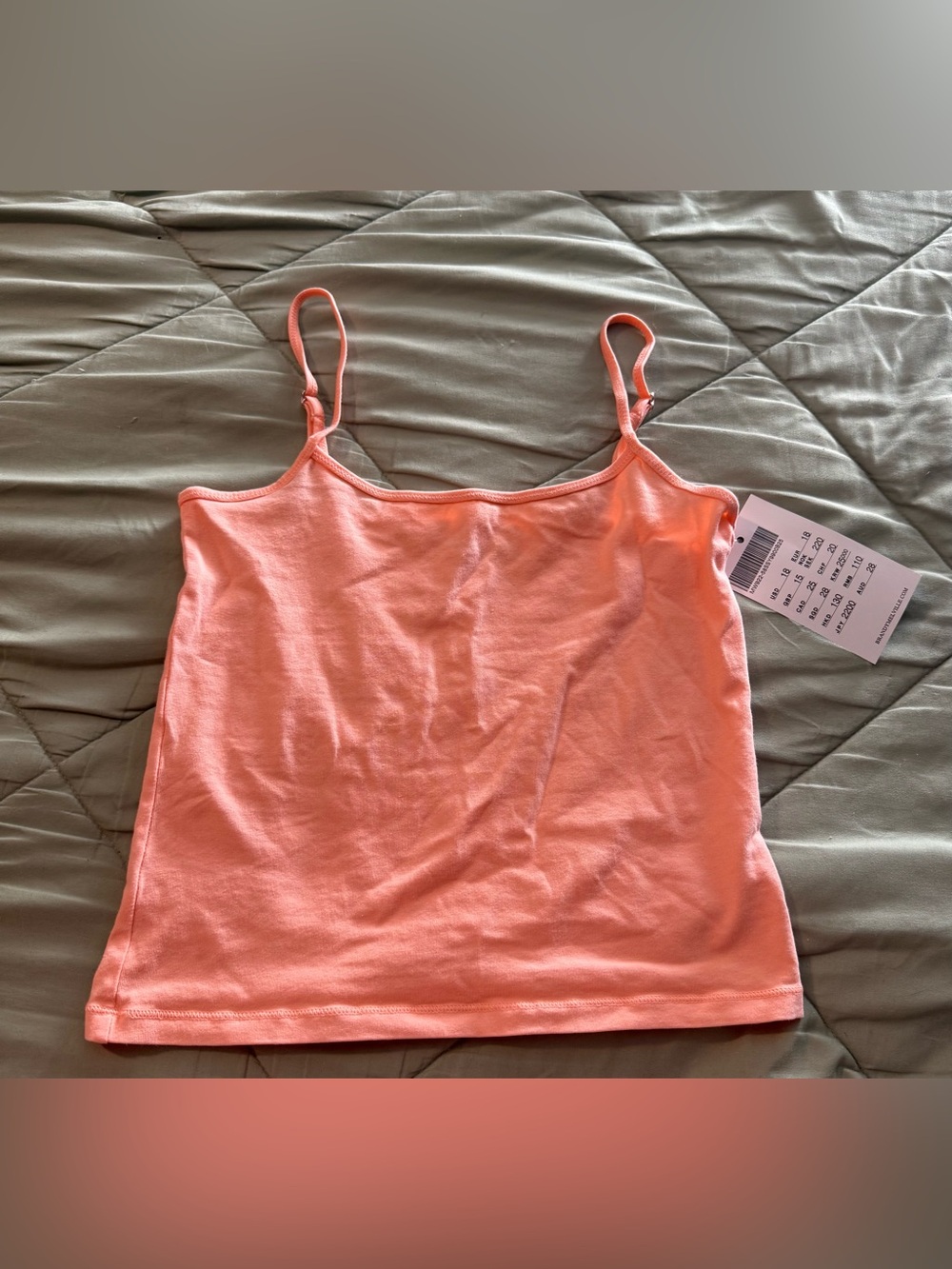 Brandy Melville Coral Spaghetti Strap Adjustable Tank NWT